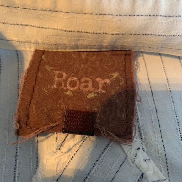 Roar Large White Button Front Western Shirt Long Sleeve - Picture 4 of 4